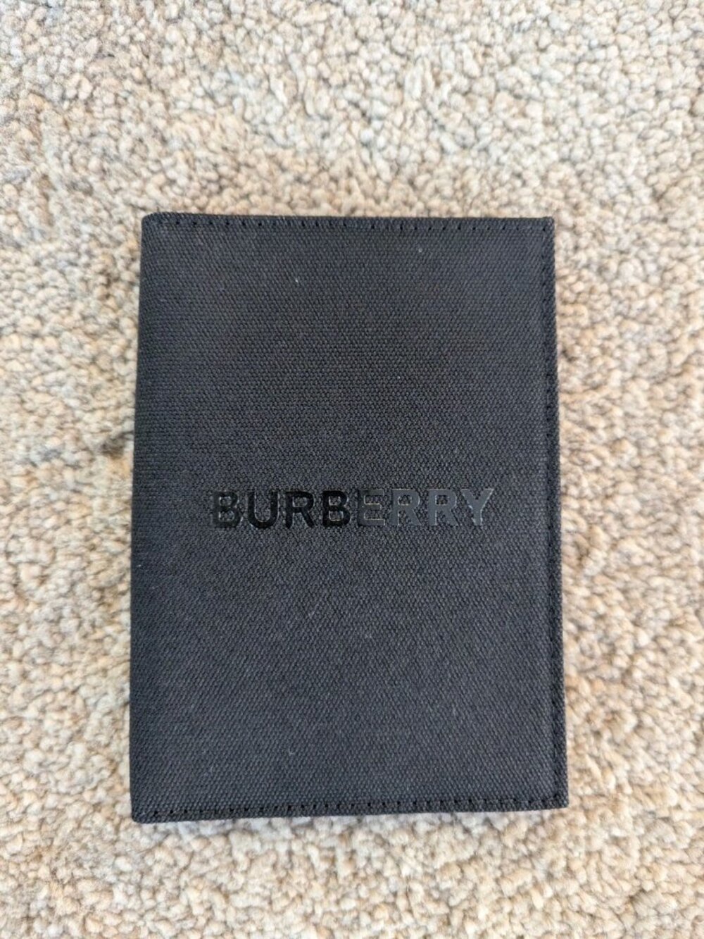 BURBERRY Beauty Black Canvas Passport Holder Travel Accessory